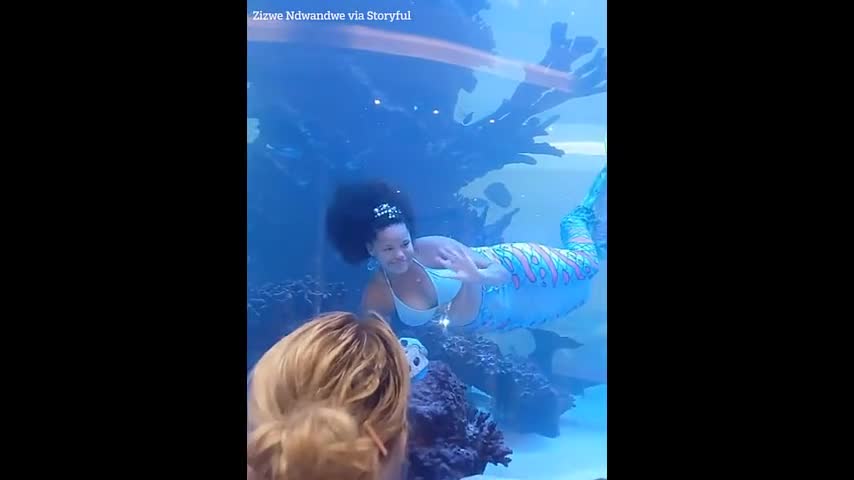 Video-Hot - Nín thở xem khoảnh khắc 'nàng tiên cá' bị mắc kẹt, suýt chết đuối trong bể nước